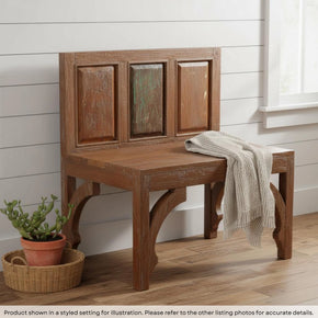 Rustic Solid Wood 33 in. Small Indoor/ Outdoor Bench Seat
