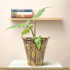 Farmhouse Style Distressed Half Metal Bucket Repurposed Unique Wall Planter