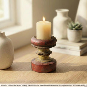 Vintage Wooden Bedpost Rustic Candle Stand