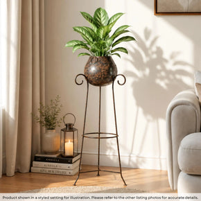 47 in. Tall Vintage Rustic Metal Planter With Stand - Set of 3