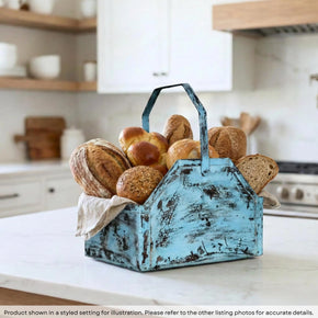 Farmhouse Style Distressed Metal Basket