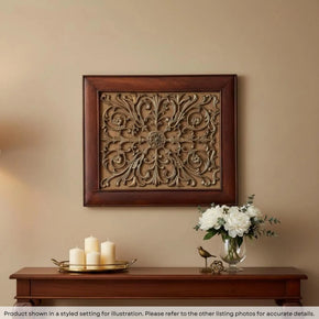Transitional Style 31" x 26" Wood and Metal Wall Hanging Accented with Burlap