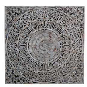 Transitional Style Carved Lattice Mandala Panel 72"x72"