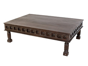 Handcrafted Eclectic Solid Wood 64 in. X 44 in. Large Coffee Table