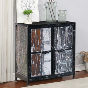 Industrial Style Reclaimed Wood 2-Door Storage Cabinet