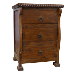 Vintage 3 Drawers Solid Rosewood Bedroom Nightstand