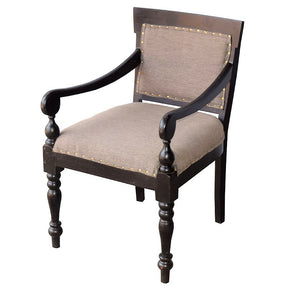 Solid Wood Upholstered Black Arm chair