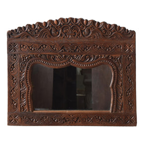 Elegant Handcarved Solid Wood Carved 36" Wide Vanity Mirror