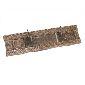 Antique Carved Lintel With Hooks