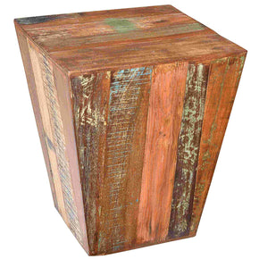 Reclaimed Wood Pyramid End Table