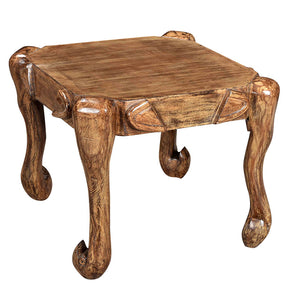 Elephant Head Wooden End Table