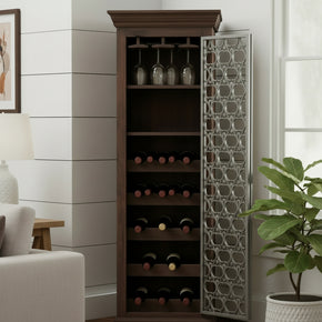 Unique Wine Cabinet With Metal Grill Door