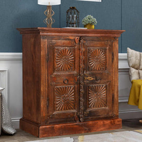 Rustic Carved Nightstand