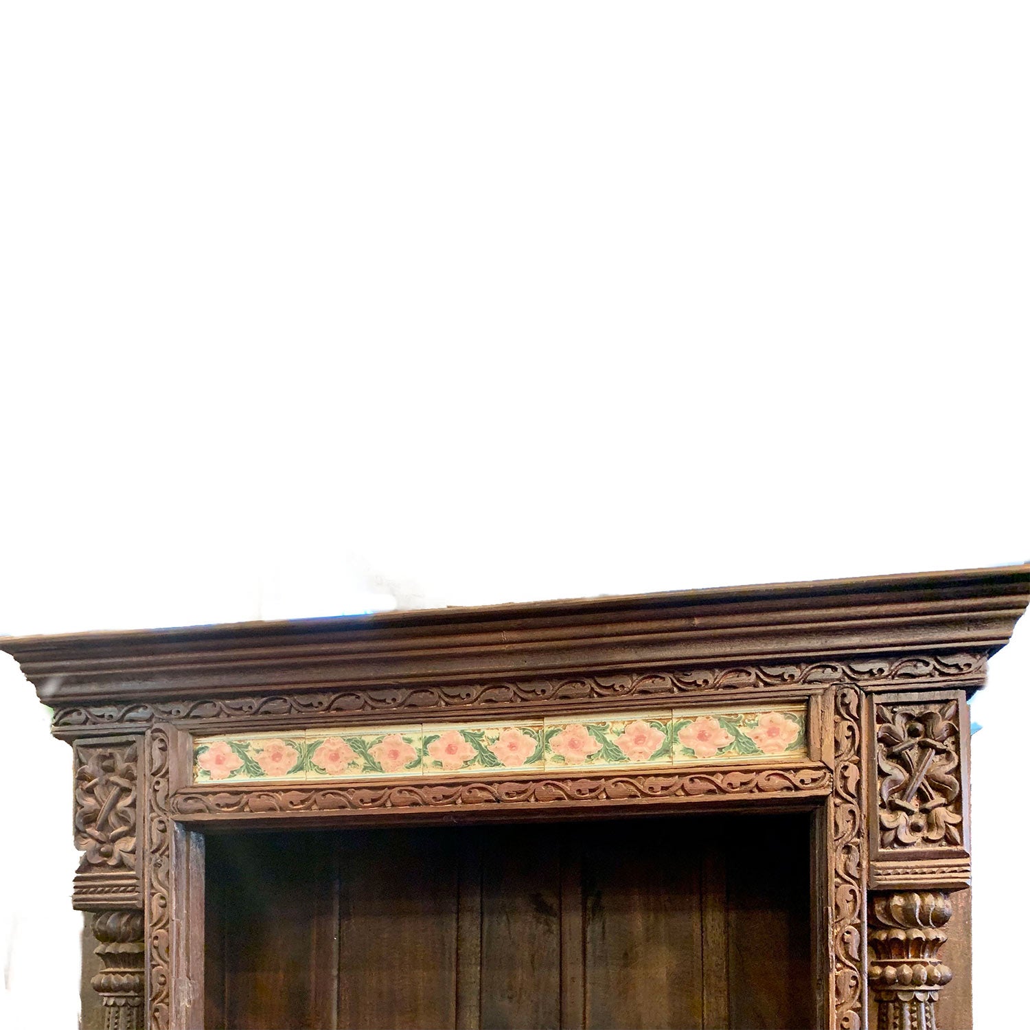 Eclectic Solid Wood Carved Serving Bar Cabinet - Far Pavilions