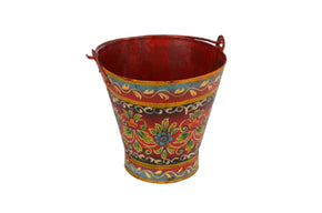 Vintage Hand Painted Bucket Planter