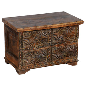 Antique Detailed Chest End Table