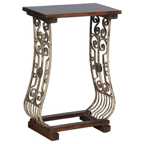 Rustic Iron Grill End Table