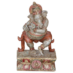 Carved Dancing Ganesha Statue