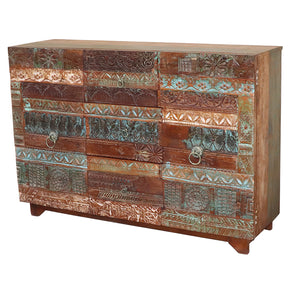 Salvaged Carvings Sideboard With Drawers