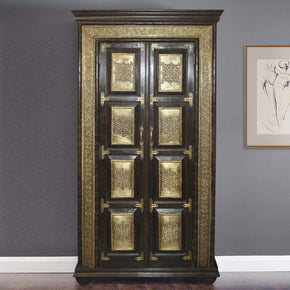 Unique Brass Accents Solid Wood Armoire