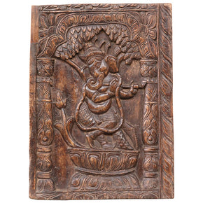 Vintage Carved Ganesha Panel