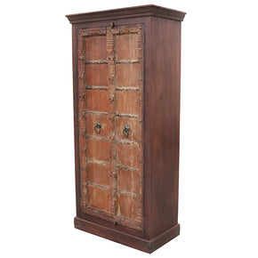 Antique Teak Wood Door Repurposed  Storage Armoire