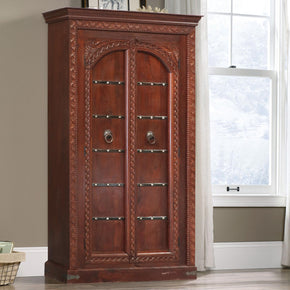 Traditional Hand Carved Solid Wood Armoire