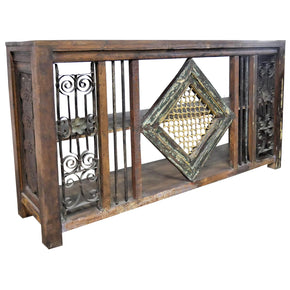 Vintage Iron Work Entryway Industrial Console Table