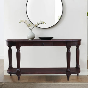 Transitional Entryway Console Table With Groove Leg