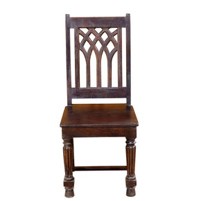 Cathedral Back Lattice Solid Mango Wood Dining Chair
