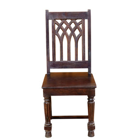 Cathedral Back Lattice Solid Mango Wood Dining Chair