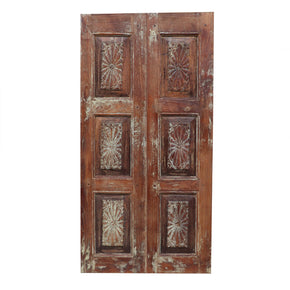 Hand Carved Teak Wood Vintage Window Wall Art