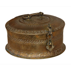 Antique Brass Chapati Round Decorative Box