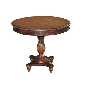 Transitional 36" Round Solid Mango Wood Accent Foyer Table