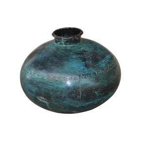 Farmhouse Style Vintage Blue Iron "Matka" Vase