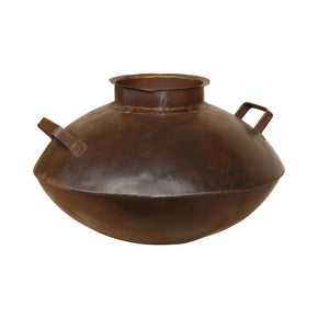 Rustic Metal Vase With Handles