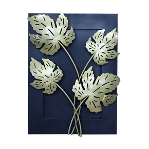 Eclectic Metal Maple Leaves Black And Gold Finish Wall Art
