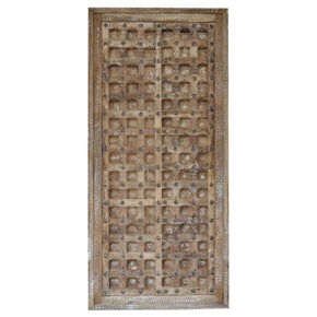 Ornate Hand Carved Mango Wood 90" Tall Door