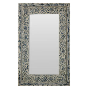 Farmhouse Style Acanthus Leaves Carved Decorative Mirror