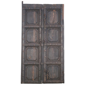 Early 1900s Antique Carved Panel Double Door