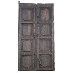 Early 1900s Antique Carved Panel Double Door