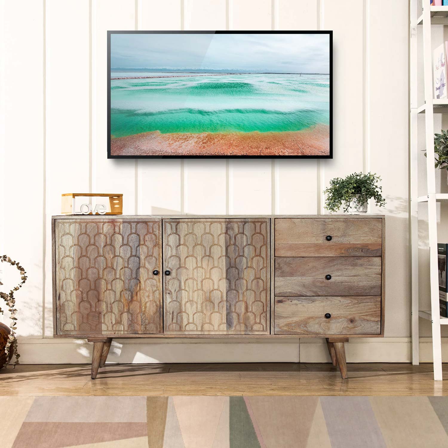 Carved wood clearance media console