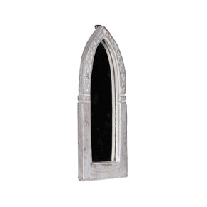 White Distressed Finish Small Mirror Wall Decor
