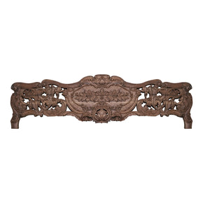 Vintage Elegant Hand Carved Teak Wood California King Bed Headboard