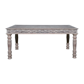 Transitional Style Carved Solid Wood 72" 6-Seater Dining Table
