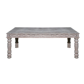 Transitional Style Carved Solid Wood 84" 8-Seater Dining Table