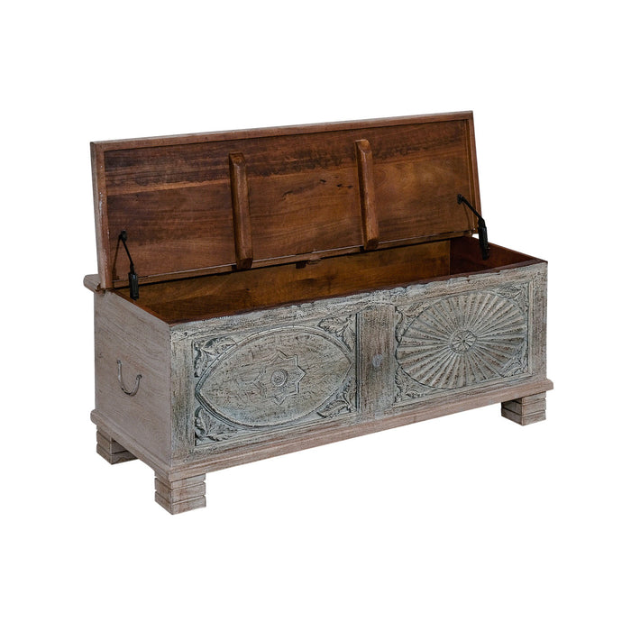 Farmhouse Style Hand Carved Blanket Chest Far Pavilions