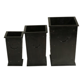 Solid Wood Distressed Planters - Set Of 3