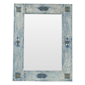 Farmhouse Style Distressed Solid Wood Vanity Mirror