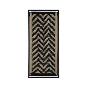 Handmade Black And Brown Natural Woven Jute Wall Art In Metal Frame